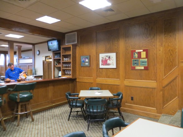 A locker room with showers, gin tables, and a bar..how old school!