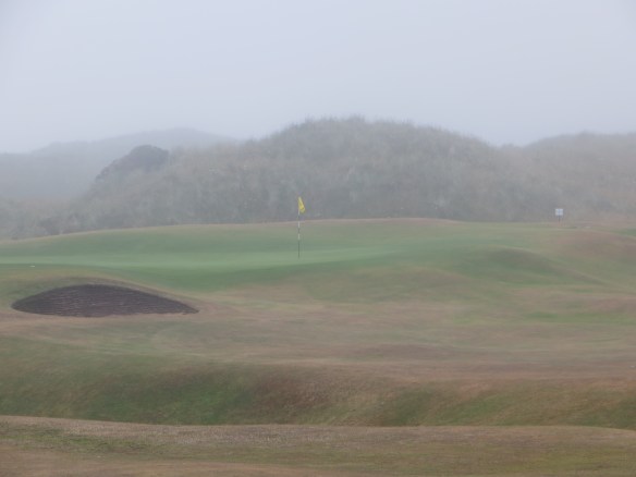Negotiating the burn and green side bunkers on #5 is a major challenge.