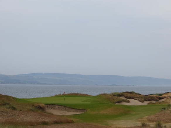 The looks do not get any better than this-the 12th green set against the Moray Firth.