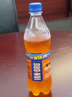 Scotland standard....Irn-Bru..the drink of champions