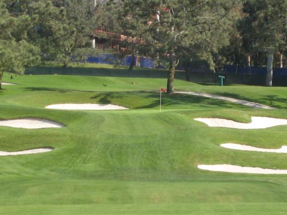 The five-par 13th was one of the few good scoring opportunities on the inward nine.