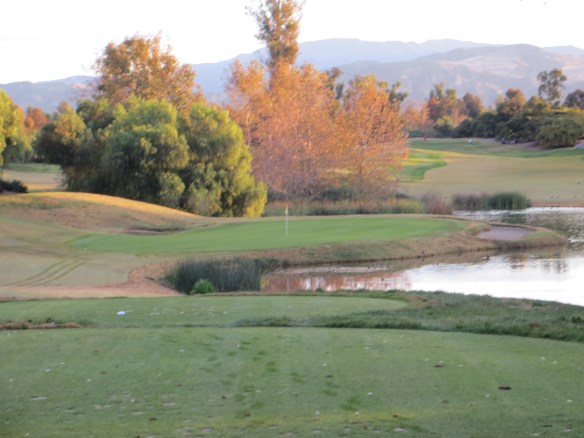 Brady's pond frames the difficult task at hand on #3