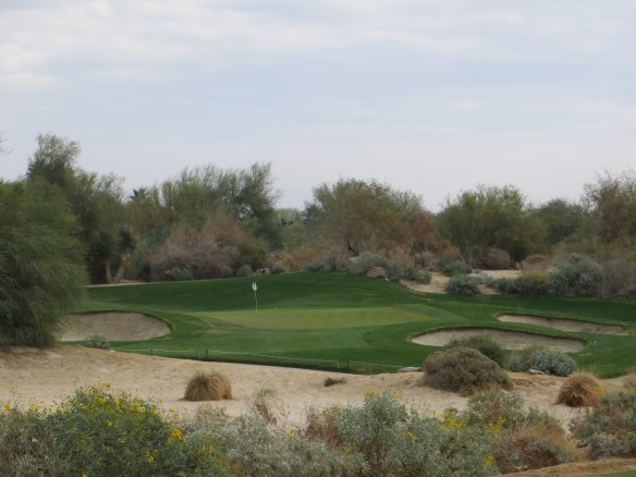 The sand and the scrub add beauty and challenge at the Par 3 3rd.