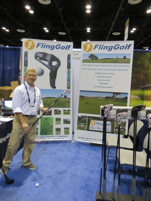 Fling golf kind of a cross between lacrosse and golf.