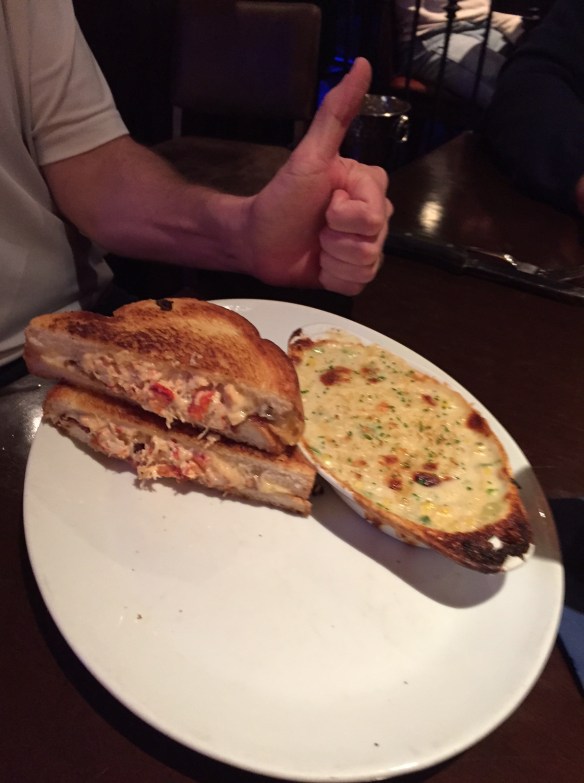 BLT Grilled Cheese got the thumbs up from Double-D...lobster salad/applewood bacon/havarati cheese/texas toast