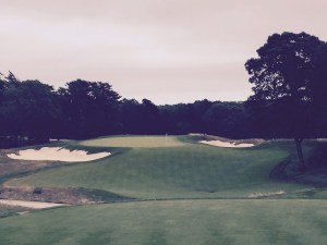 Just a little pitch down the hill into a dicey 16th green