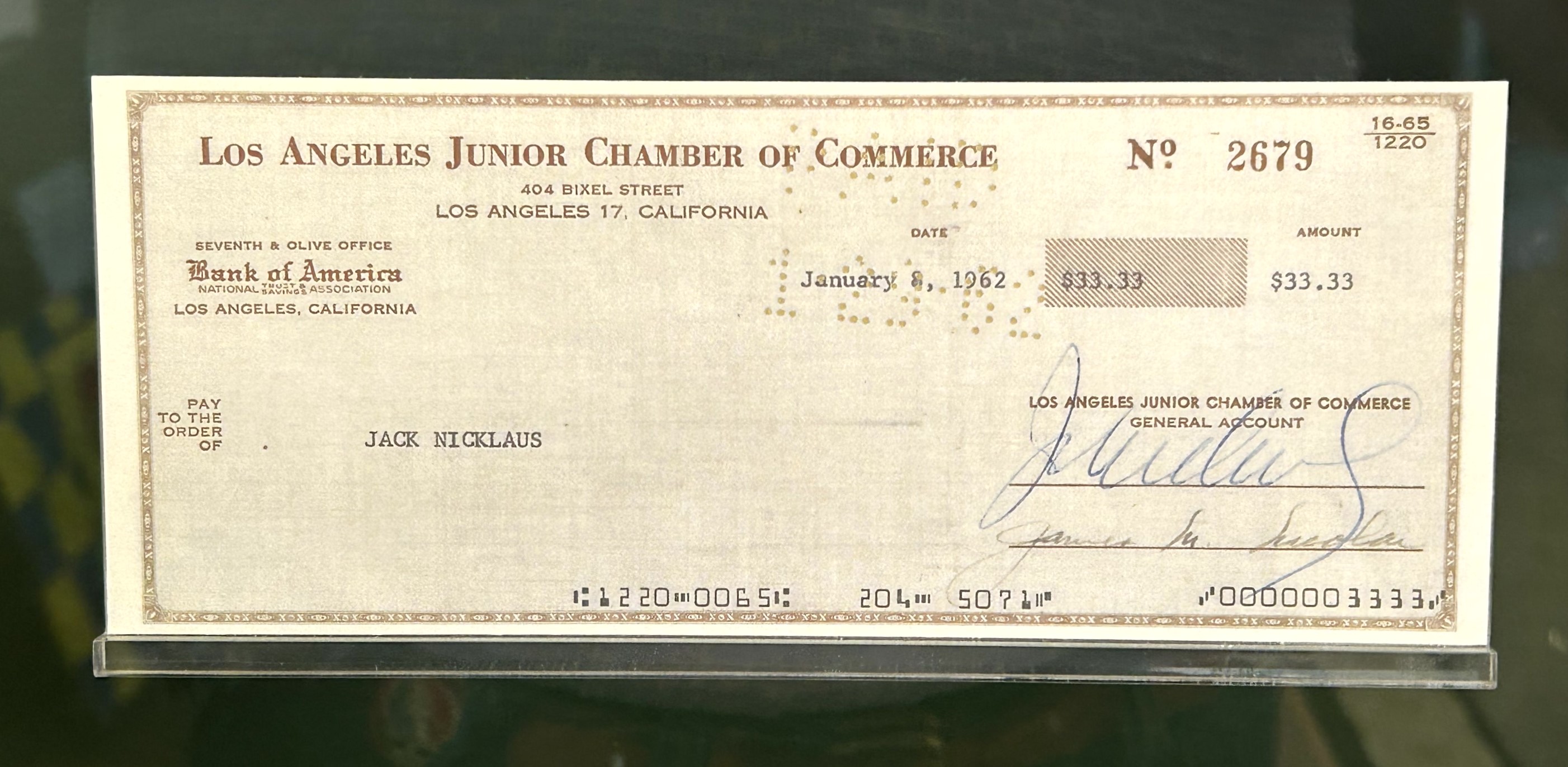 31 Jack Nicklaus First Pro Check